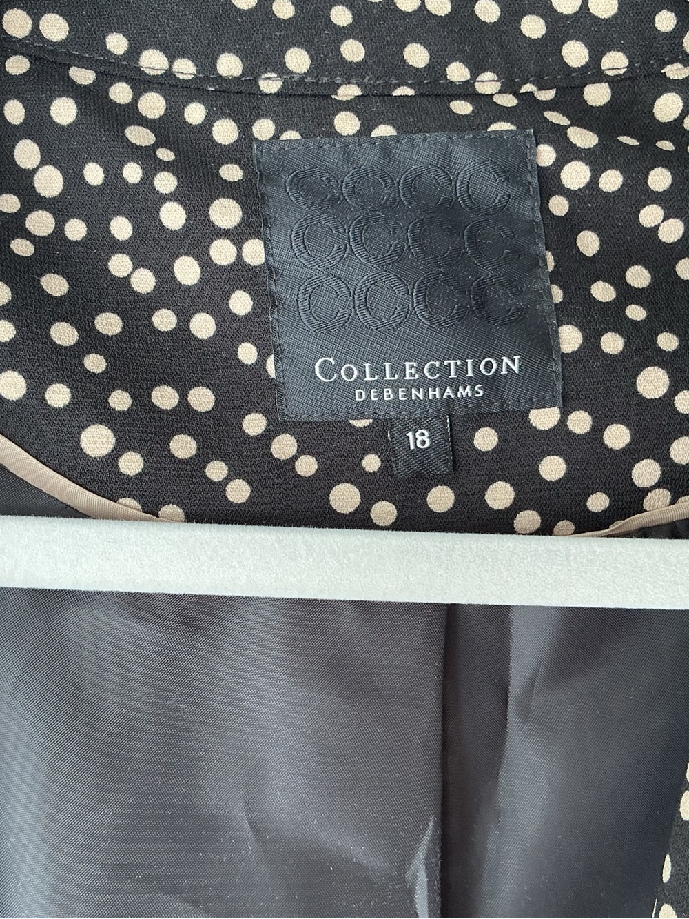 Black Blazer with Cream Dot Print - Picture 4 of 6